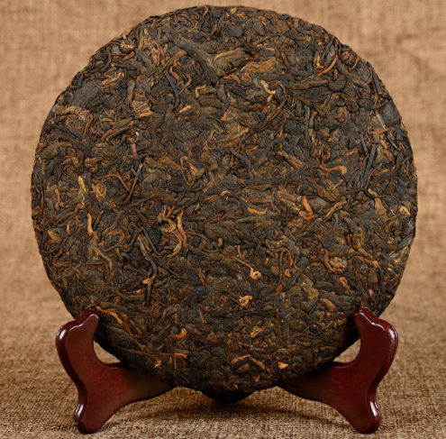 批发云南普洱茶 老班章古树归西茶357g糯香普洱七子饼茶金芽 熟茶图2